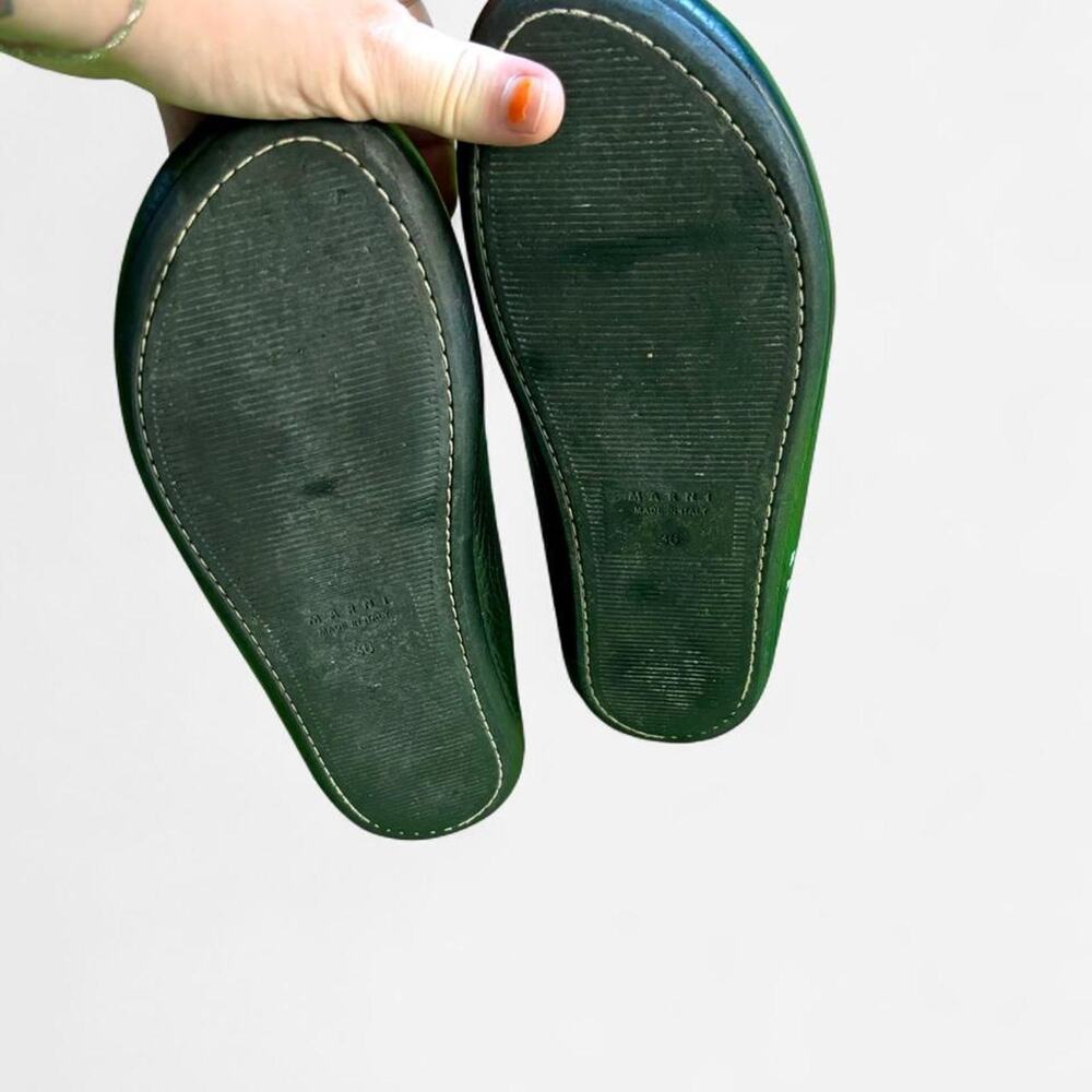 $950 Marni Black Leather Fussbett Sabot Mules Made in Italy Minimalist Size 36 - Picture 5 of 7